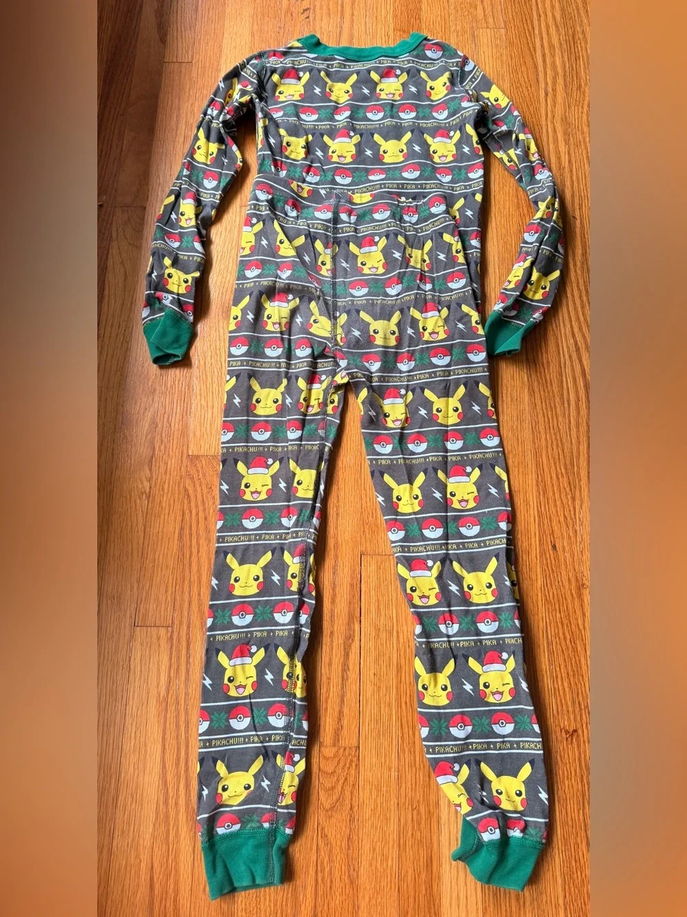 Hanna Andersson Pikachu Holiday Long John pajama set